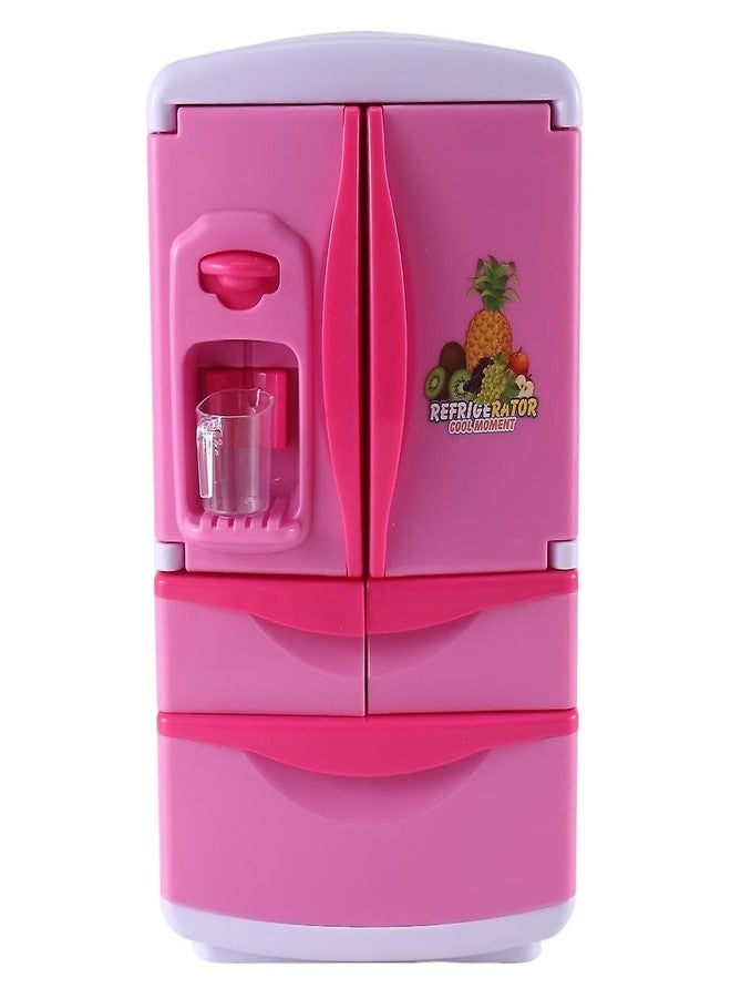 Plutofit Kitchen Toys Fridge Refrigerator with Ice Dispenser Ice Cubes Pretend Play Appliance for Kids, with Kitchen Playset Accessories Music, Light and Steam Function for Girls and Boys - Image 5